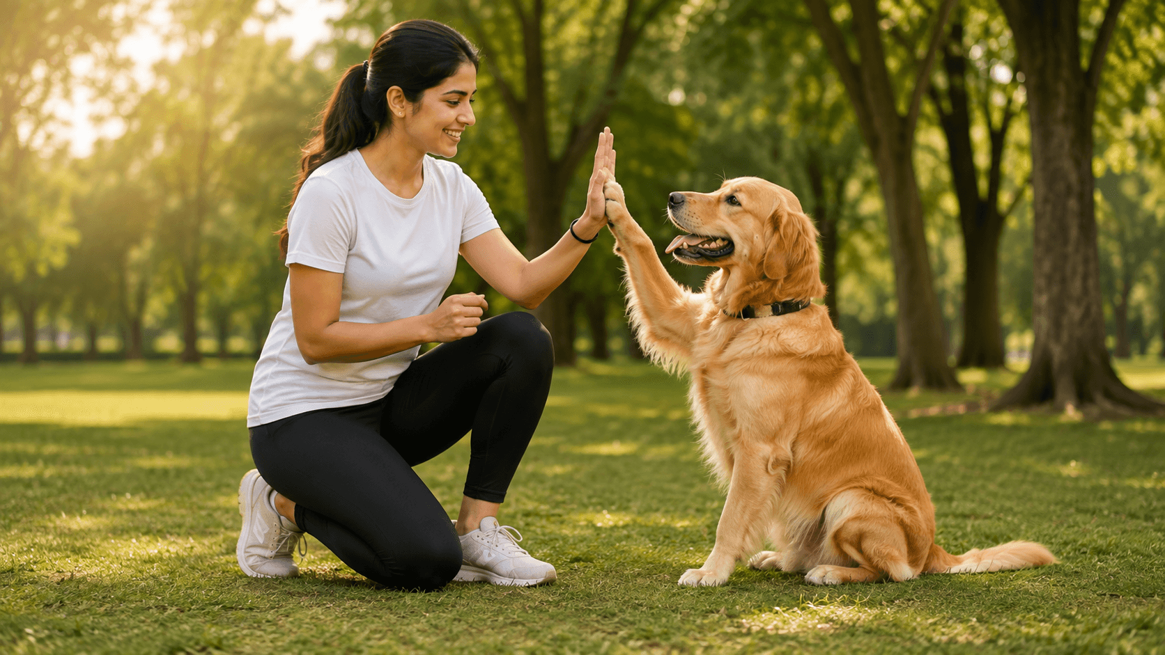 Dog running and playing outdoors during training