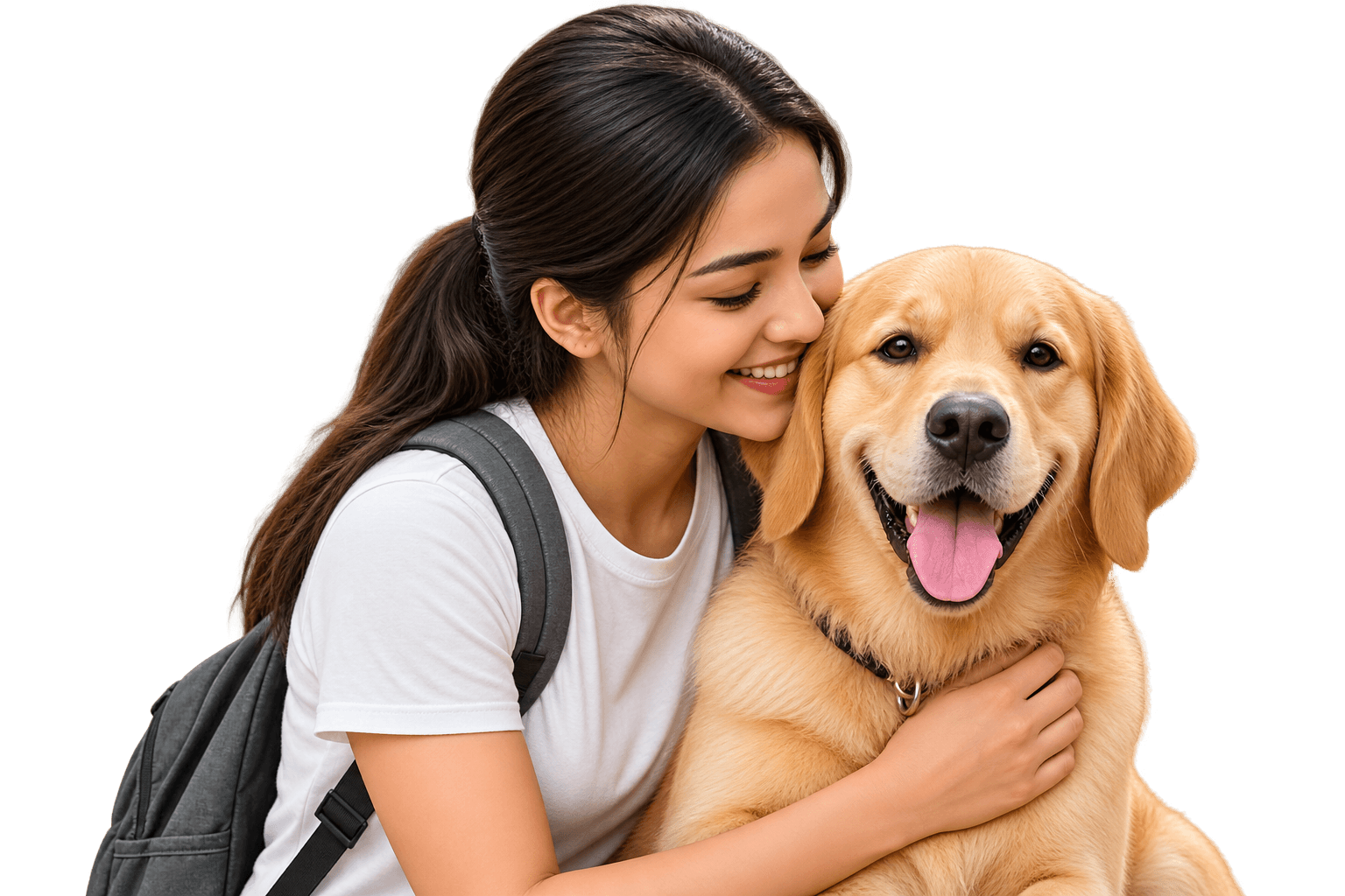 Pet parent with a happy dog